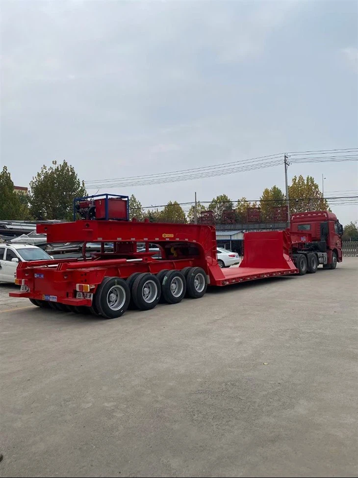 High Low High 4 Axle Lowbed Semi Trailer
